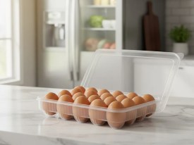 Huevera organizadora con tapa 18 huevos